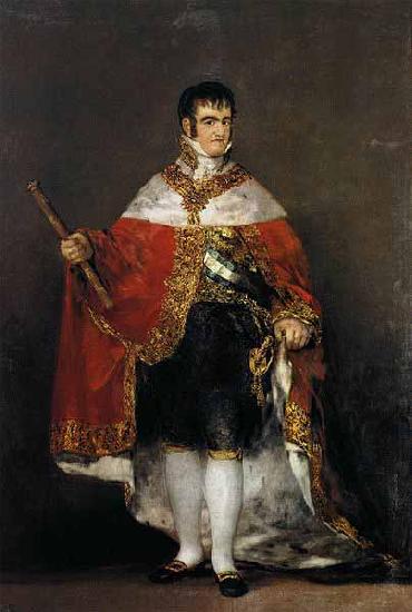  Portrait of Ferdinand VII of Spain in his robes of state